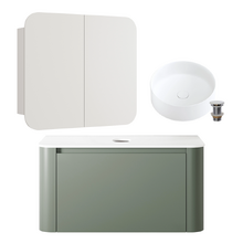 Leon 900mm Wall Hung Vanity with Basin & Shaving Cabinet Package